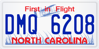 NC license plate DMQ6208