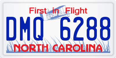 NC license plate DMQ6288