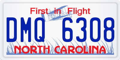 NC license plate DMQ6308