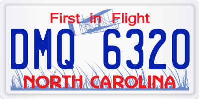 NC license plate DMQ6320