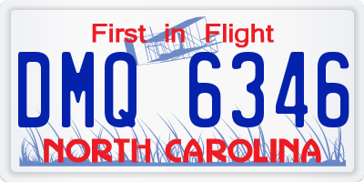 NC license plate DMQ6346