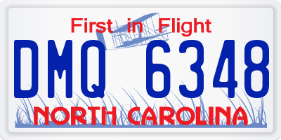 NC license plate DMQ6348