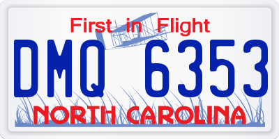 NC license plate DMQ6353