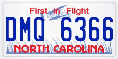 NC license plate DMQ6366