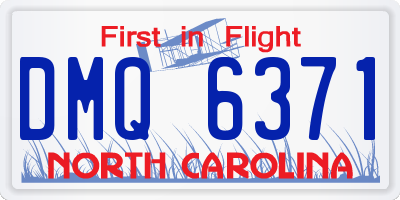 NC license plate DMQ6371