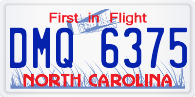 NC license plate DMQ6375