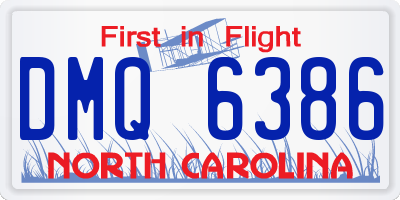 NC license plate DMQ6386