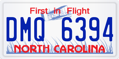 NC license plate DMQ6394
