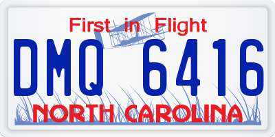 NC license plate DMQ6416