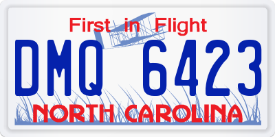 NC license plate DMQ6423