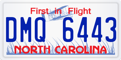 NC license plate DMQ6443