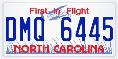NC license plate DMQ6445