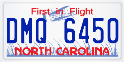 NC license plate DMQ6450
