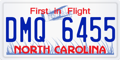 NC license plate DMQ6455