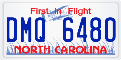 NC license plate DMQ6480