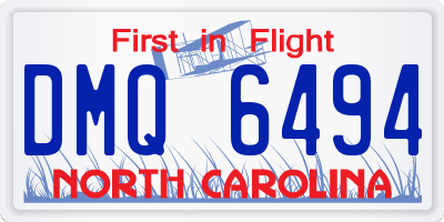 NC license plate DMQ6494