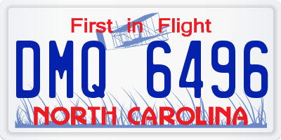 NC license plate DMQ6496