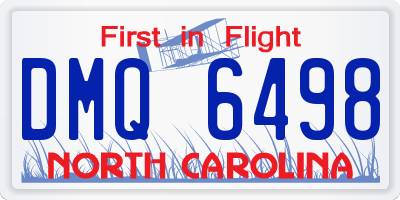 NC license plate DMQ6498