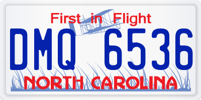 NC license plate DMQ6536