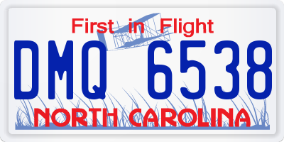 NC license plate DMQ6538