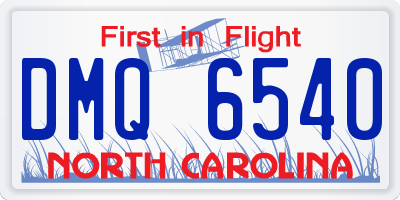 NC license plate DMQ6540