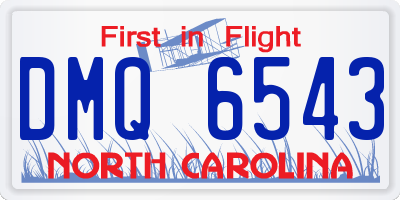 NC license plate DMQ6543