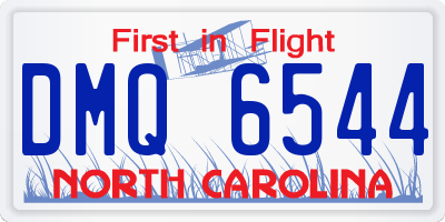 NC license plate DMQ6544