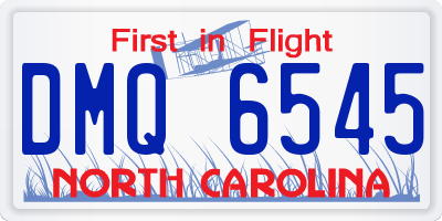 NC license plate DMQ6545