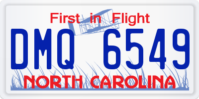 NC license plate DMQ6549