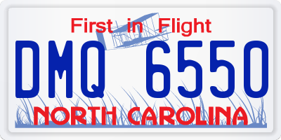 NC license plate DMQ6550