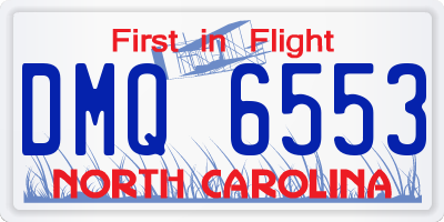 NC license plate DMQ6553
