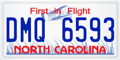 NC license plate DMQ6593