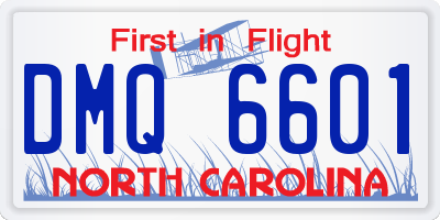 NC license plate DMQ6601