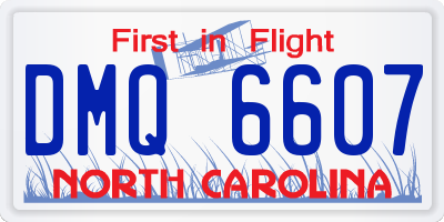 NC license plate DMQ6607