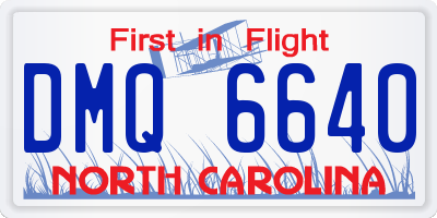NC license plate DMQ6640