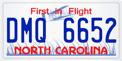 NC license plate DMQ6652
