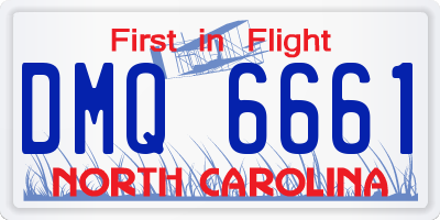 NC license plate DMQ6661
