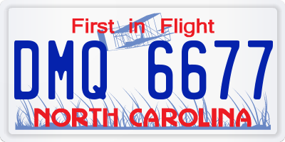 NC license plate DMQ6677