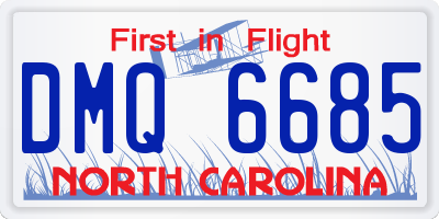 NC license plate DMQ6685