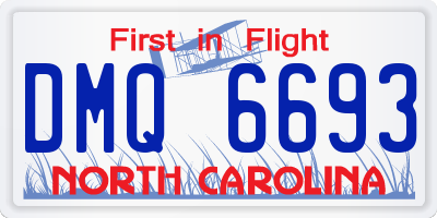 NC license plate DMQ6693