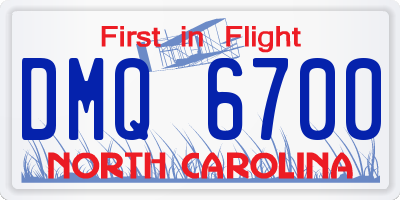 NC license plate DMQ6700