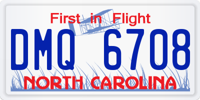 NC license plate DMQ6708