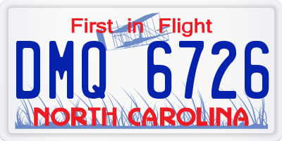 NC license plate DMQ6726