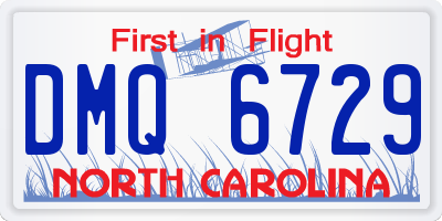 NC license plate DMQ6729