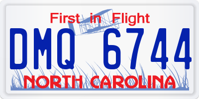 NC license plate DMQ6744
