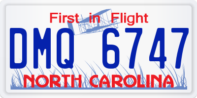NC license plate DMQ6747