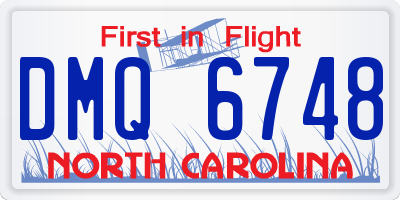 NC license plate DMQ6748