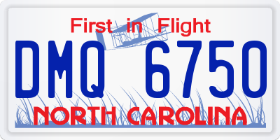 NC license plate DMQ6750