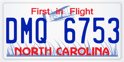 NC license plate DMQ6753