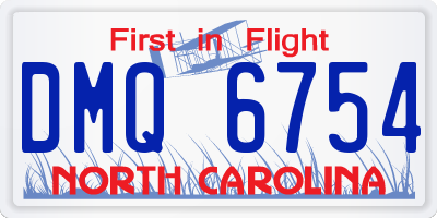 NC license plate DMQ6754